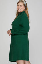 Load image into Gallery viewer, LONG SLEEVE KNIT COLLARED DRESS WITH POCKETS