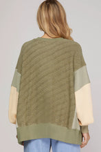 Load image into Gallery viewer, LONG SLEEVE COLOR BLOCKED OVER SIZE TOP