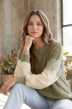 Load image into Gallery viewer, LONG SLEEVE COLOR BLOCKED OVER SIZE TOP