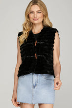 Load image into Gallery viewer, FAUX FUR OPEN FRONT TOGGLE VEST