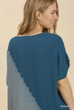 Load image into Gallery viewer, Linen Blend Bleach Dip Dye Short Sleeve Top