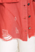 Load image into Gallery viewer, Distressed Oversized Denim Jacket