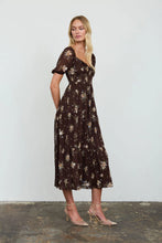 Load image into Gallery viewer, Floral Sweetheart Smocked Puff Tiered Midi Dress