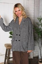 Load image into Gallery viewer, Ivory &amp; Black Button Thick Blazer