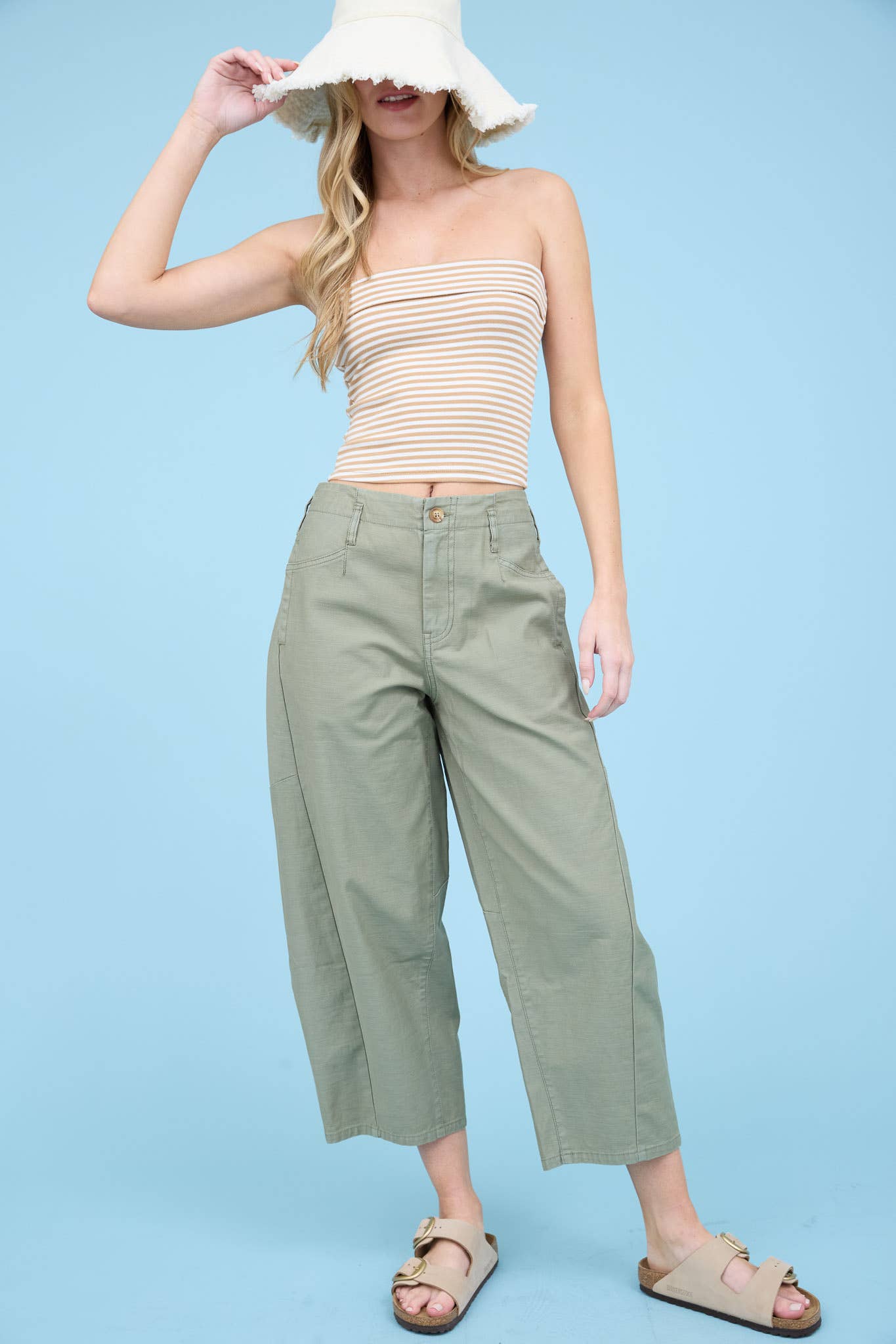 WIDE LEG CAPRI PANTS