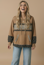 Load image into Gallery viewer, Floral Color Block Oversized Pullover Hoodie