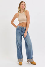 Load image into Gallery viewer, Mid Rise Wide Leg with Leopard Cuff