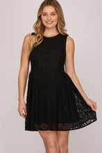 Load image into Gallery viewer, SLEEVELESS FIT AND FLARE LACE DRESS