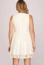 Load image into Gallery viewer, SLEEVELESS FIT AND FLARE LACE DRESS