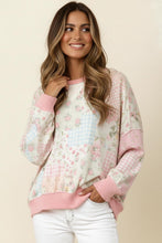 Load image into Gallery viewer, Triangle Oversized Long Sleeve Patchwork Top