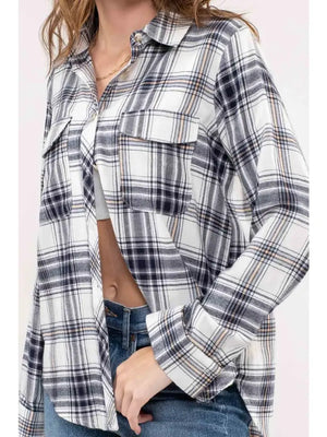Plaid Lightweight Long Sleeve Top