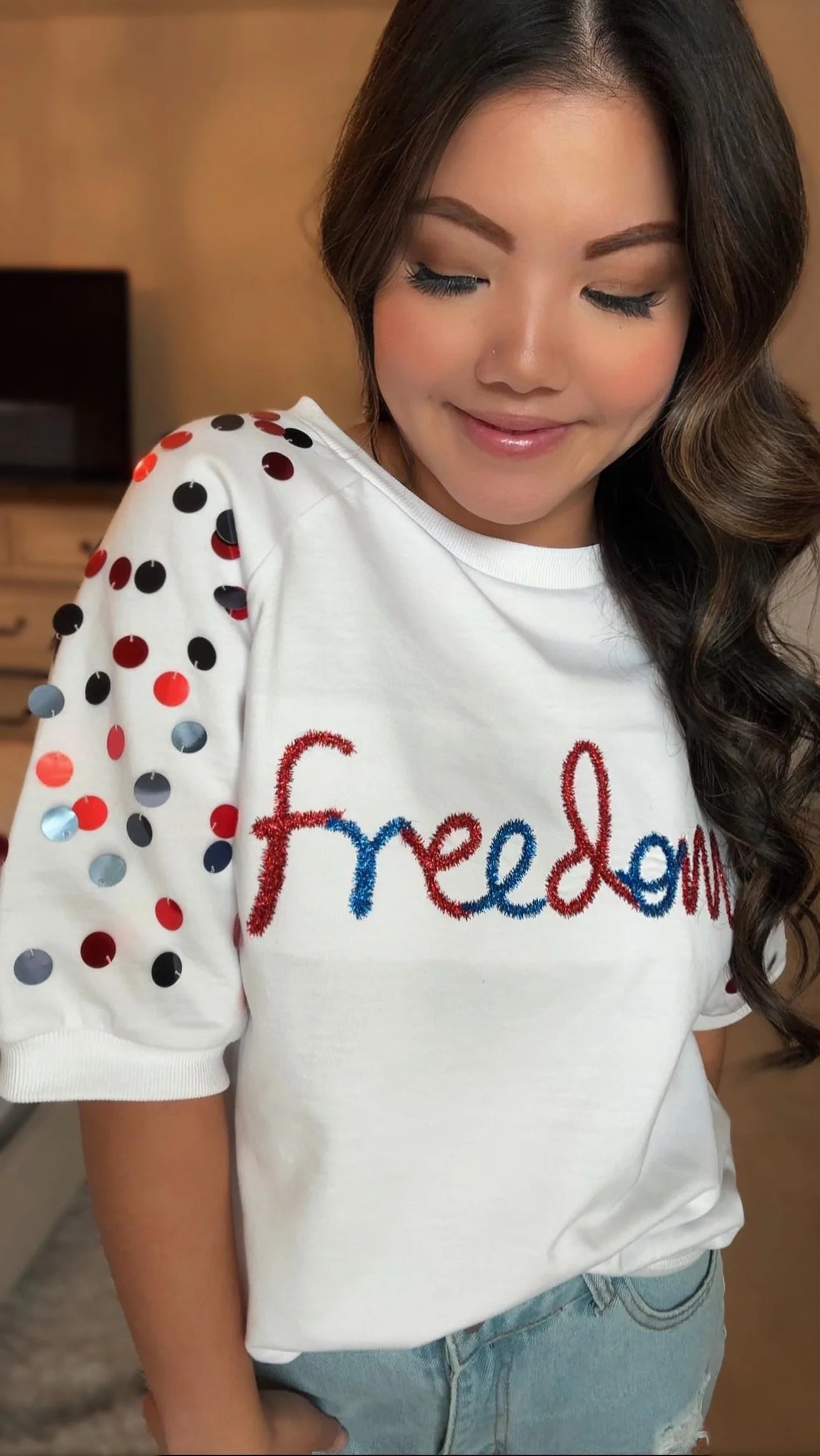 Abigail Freedom Sequin Sleeve