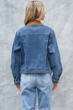 Load image into Gallery viewer, PLUS CORDUROY COLLAR BUTTON DOWN DENIM JACKET
