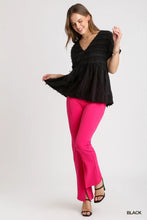 Load image into Gallery viewer, Texture Fabric V-Neck Baby Doll Top