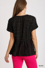 Load image into Gallery viewer, Texture Fabric V-Neck Baby Doll Top