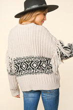 Load image into Gallery viewer, LONG SLEEVE FRINGE TASSEL AZTEC PATTERN