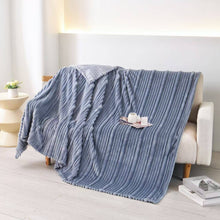 Load image into Gallery viewer, Plush Flunnel Throw – Ultra Soft Ribbed Blanket Texture