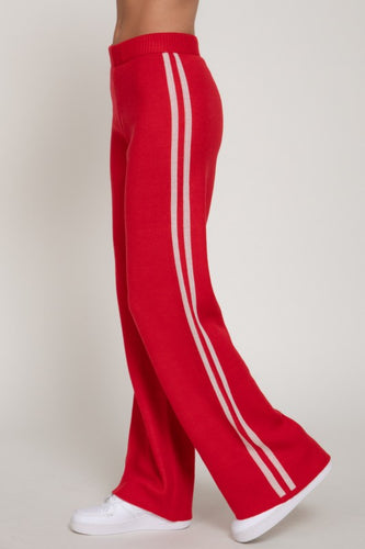 Side Stripe Straight Knit Pants