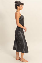 Load image into Gallery viewer, Crazy Love Satin Cowl Neck Midi Dress
