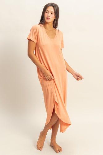 Short Sleeve Midi Dress