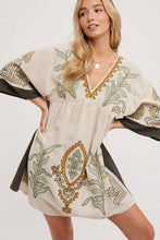 Load image into Gallery viewer, BOHO EMBROIDERED BABYDOLL DRESS