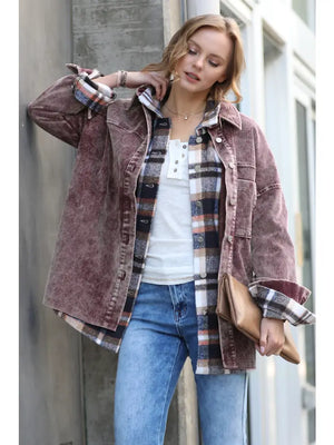 Oversized Vintage Washed Corduroy Shacket