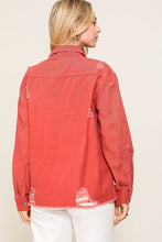 Load image into Gallery viewer, Distressed Oversized Denim Jacket