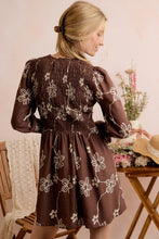 Load image into Gallery viewer, Floral Smocked Bodice Long Sleeve Dress