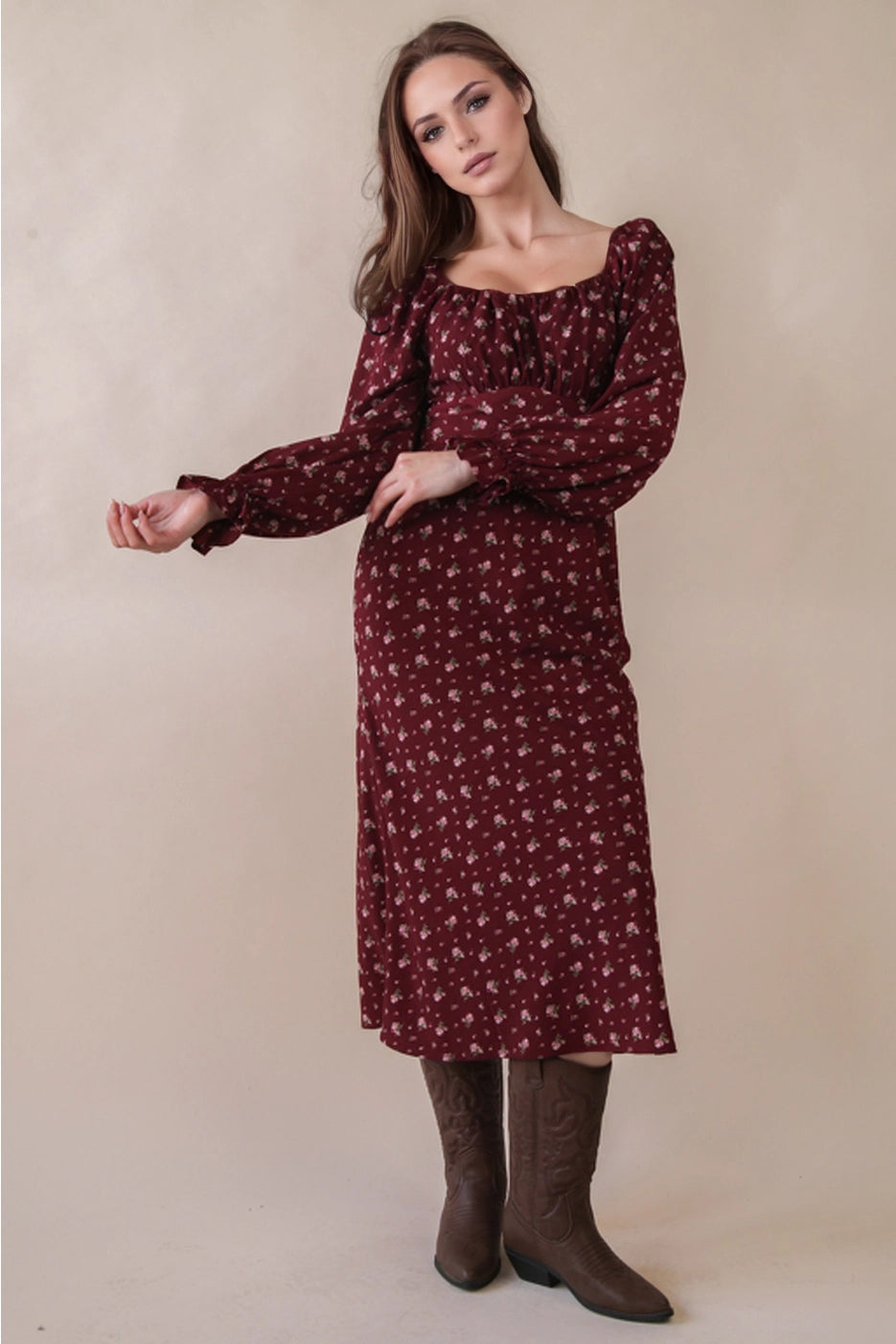 Floral Printed Back Tie Mini Dress