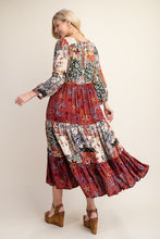 Load image into Gallery viewer, Mixed Print Midi Dress