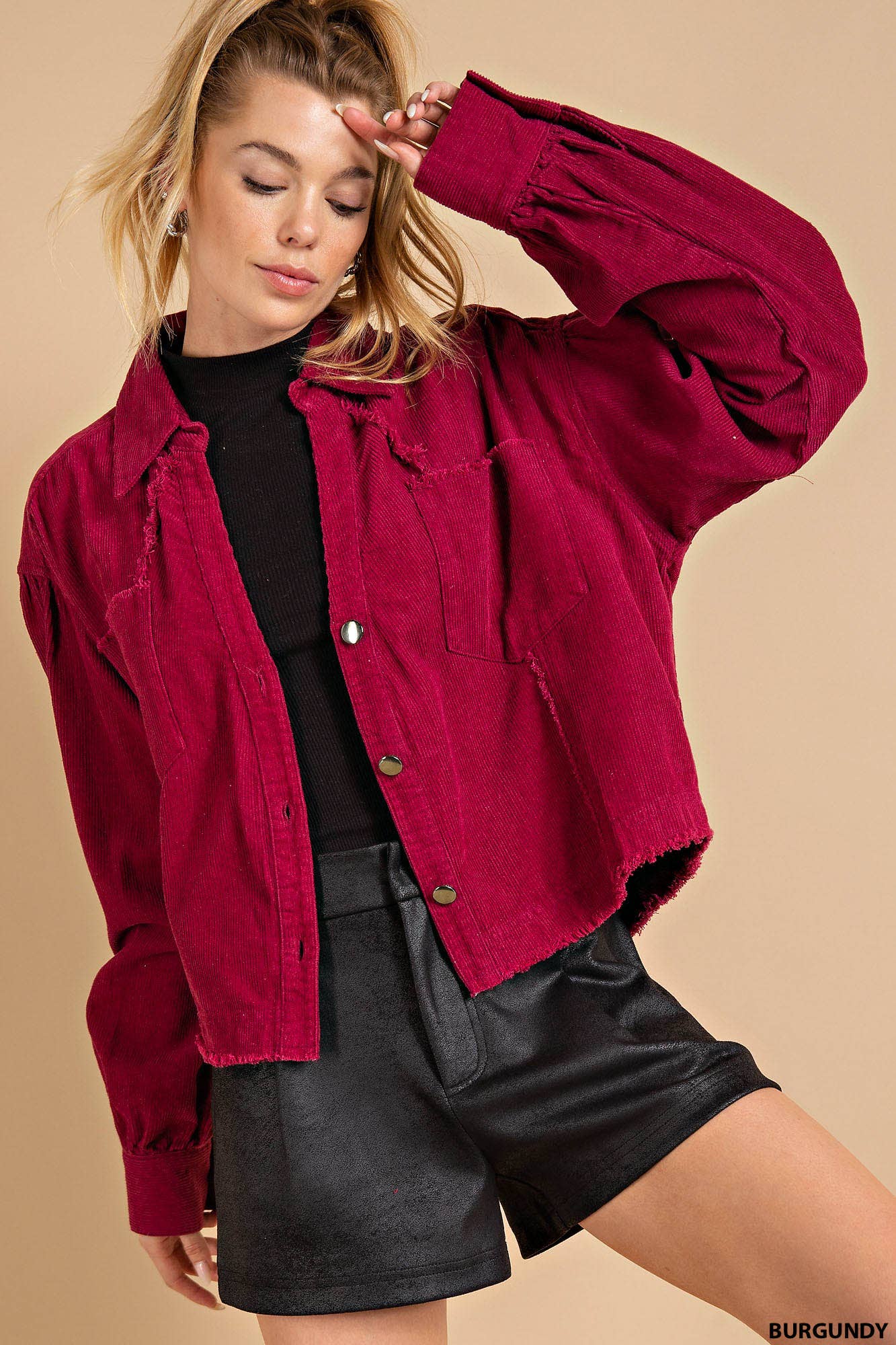 BUTTON FRONT CLOSURE CROP TOP