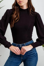 Load image into Gallery viewer, Mock Neck Long Sleeve Back Button Knit Top