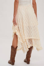 Load image into Gallery viewer, LACE TIER MIDI SKIRT
