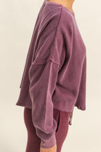 Load image into Gallery viewer, Mineral Wash Dropped Shoulder Waffle Knit Top