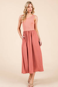 SLEEVELESS MIDI DRESS-CHIC & COMFORTABLE