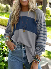 Load image into Gallery viewer, Multicolor Clashing Stripe Bishop Sleeve Top