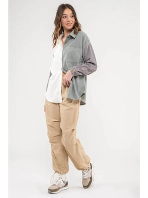 Colorblock Corduroy Jacket