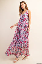 Load image into Gallery viewer, ROMANTIC CRINKLE PRINTED CHIFFON TIERED MAXI DRESS