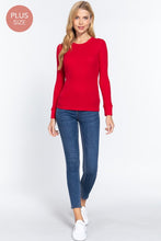Load image into Gallery viewer, Long Sleeve Crew Neck Thermal Knit Top