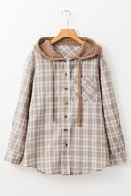 Load image into Gallery viewer, Khaki Checkered Hooded Shacket