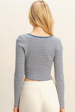 Load image into Gallery viewer, Striped Long Sleeve V-neck Sweater