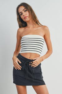 Striped Tube Top Sweater