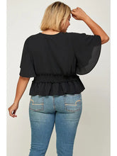 Load image into Gallery viewer, Plus Size Solid Smocked Waist Top