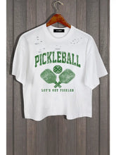 Load image into Gallery viewer, Die Cut Let&#39;s Get Pickled Pickleball Graphic Crop Tee