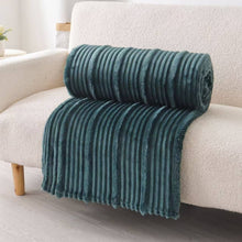 Load image into Gallery viewer, Plush Flunnel Throw – Ultra Soft Ribbed Blanket Texture