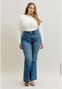 HW Flare Tummy Control Double Button -Judy Blue