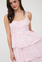 Load image into Gallery viewer, FLORAL BACK TIERED RUFFLE TIERED MAXI DRESS