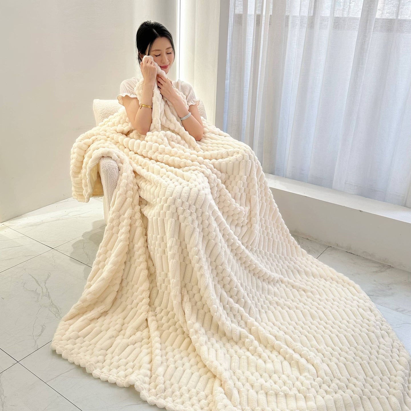 Turtle Fleece Throw – Bubble-Texture Ultra Plush Blanket for Cozy Comfort