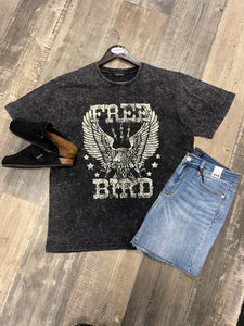 Free Bird Eagle Vintage Graphic S/S Washed Boyfriend Fit Tee