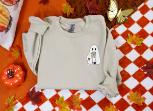 Coffee Pocket Ghost Sweatshirt